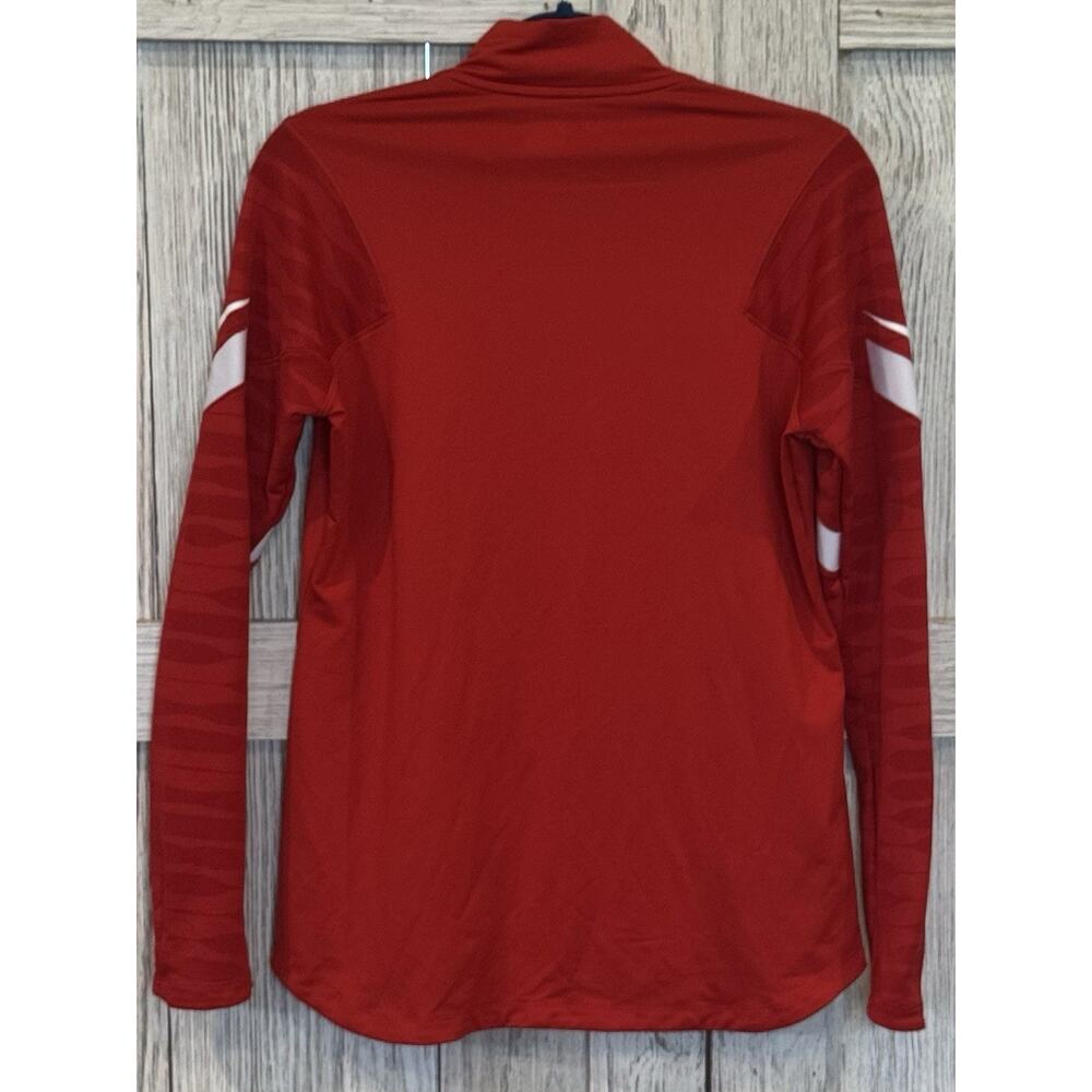 Nike Dri Fit Long Sleeve 1/4 Zip Shirt Women Medium Mustang High School Red - Picture 2 of 5